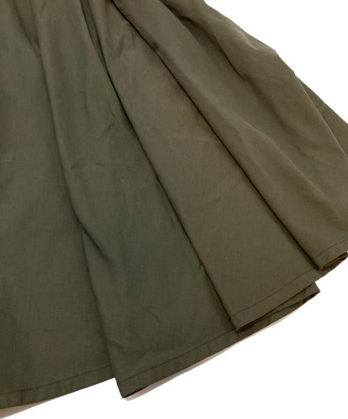 Whim Gazette（ウィムガゼット）Whim Gazette (ウィムガゼット) ナイロンツイルスカート　ロングスカート　フレアスカート グリーン サイズ:FREEの古着・服飾アイテム