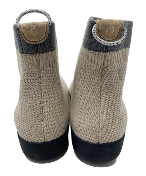 offen（オッフェン）offen (オッフェン) ニットアンクルブーツ　ショートブーツ　ニットブーツ　ローヒール　フラットブーツ アイボリー サイズ:37の古着・服飾アイテム