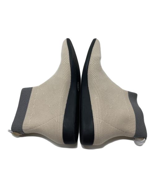 offen（オッフェン）offen (オッフェン) ニットアンクルブーツ　ショートブーツ　ニットブーツ　ローヒール　フラットブーツ アイボリー サイズ:37の古着・服飾アイテム