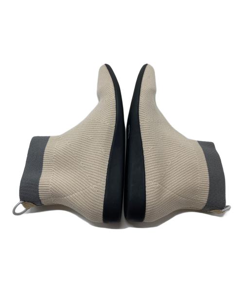 offen（オッフェン）offen (オッフェン) ニットアンクルブーツ　ショートブーツ　ニットブーツ　ローヒール　フラットブーツ アイボリー サイズ:37の古着・服飾アイテム