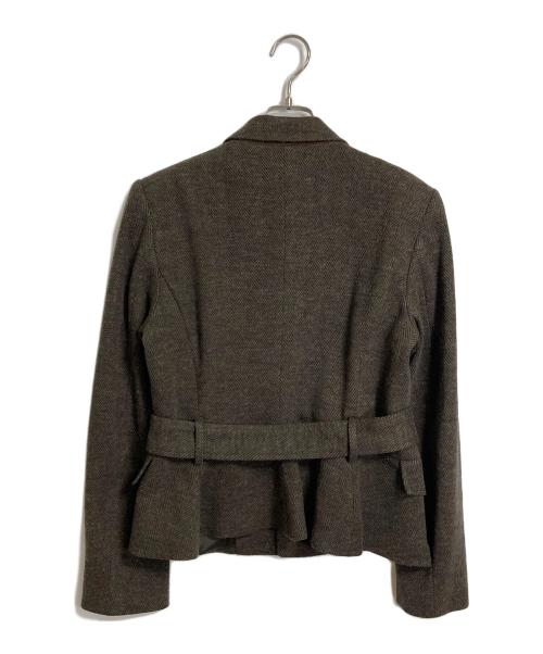 POLO RALPH LAUREN（ポロ・ラルフローレン）POLO RALPH LAUREN (ポロ・ラルフローレン) ヘリンボーンベルテッドブレザー ウールテーラードジャケット ブラウン サイズ:6の古着・服飾アイテム