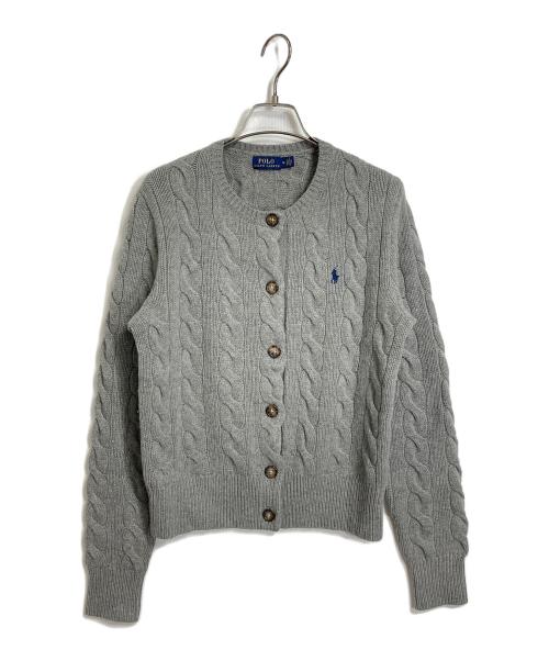 POLO RALPH LAUREN（ポロ・ラルフローレン）POLO RALPH LAUREN (ポロ・ラルフローレン) ウールカシミアケーブルニットカーディガン グレー サイズ:Mの古着・服飾アイテム