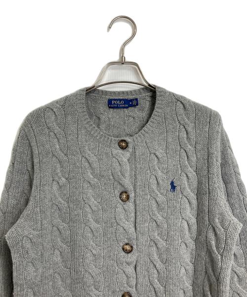 POLO RALPH LAUREN（ポロ・ラルフローレン）POLO RALPH LAUREN (ポロ・ラルフローレン) ウールカシミアケーブルニットカーディガン グレー サイズ:Mの古着・服飾アイテム