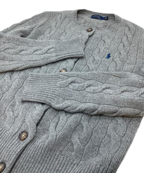 POLO RALPH LAUREN（ポロ・ラルフローレン）POLO RALPH LAUREN (ポロ・ラルフローレン) ウールカシミアケーブルニットカーディガン グレー サイズ:Mの古着・服飾アイテム
