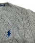 中古・古着 POLO RALPH LAUREN (ポロ・ラルフローレン) ウールカシミアケーブルニットカーディガン グレー サイズ:M：12000円