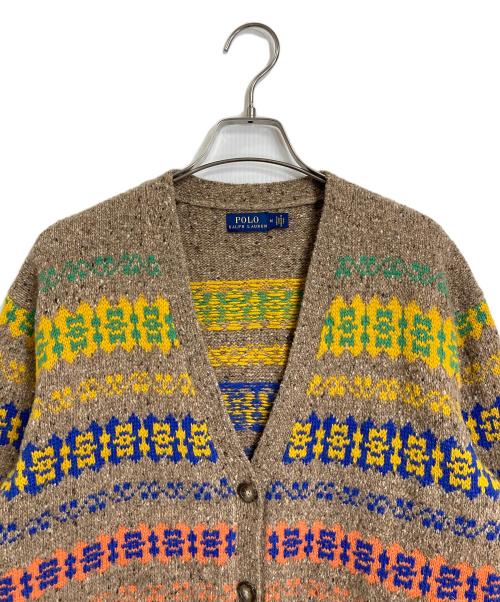 POLO RALPH LAUREN（ポロ・ラルフローレン）POLO RALPH LAUREN (ポロ・ラルフローレン) アルパカ混 ネイティブ柄 ニット カーディガン マルチカラー サイズ:Mの古着・服飾アイテム