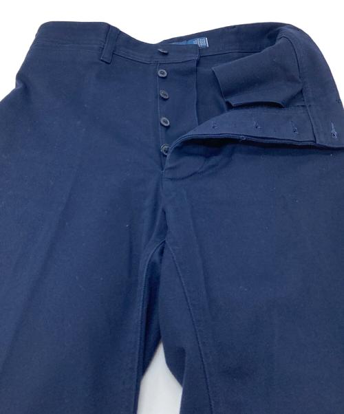 POLO RALPH LAUREN（ポロ・ラルフローレン）POLO RALPH LAUREN (ポロ・ラルフローレン) コットン ツイル ワイドレッグ パンツ ネイビー サイズ:6の古着・服飾アイテム