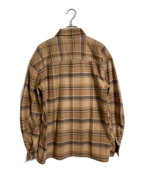 POLO RALPH LAUREN（ポロ・ラルフローレン）POLO RALPH LAUREN (ポロ・ラルフローレン) ベルテッドウールブレンドツイルシャツ ブラウン サイズ:6の古着・服飾アイテム