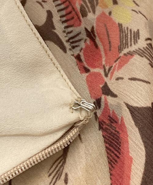 POLO RALPH LAUREN（ポロ・ラルフローレン）POLO RALPH LAUREN (ポロ・ラルフローレン) フローレルシワ加工マキシスカート ブラウン サイズ:6の古着・服飾アイテム