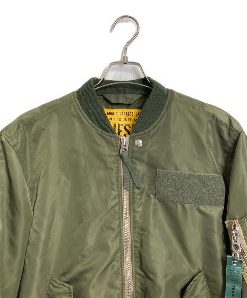 DIESEL（ディーゼル）DIESEL (ディーゼル) MA-1ジャケット　フライトジャケット オリーブ サイズ:Mの古着・服飾アイテム