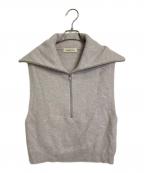 Maglia Plusマリアプラス）の古着「フォックスウールハーフジップニットベスト」｜グレー