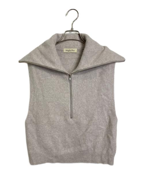 Maglia Plus（マリアプラス）Maglia plus (マリアプラス) フォックスウールハーフジップニットベスト グレー サイズ:FREEの古着・服飾アイテム