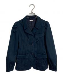 MIU MIU（ミュウミュウ）の古着「00’S 3Bタックジャケット テーラードジャケット　イタリア製」｜ネイビー