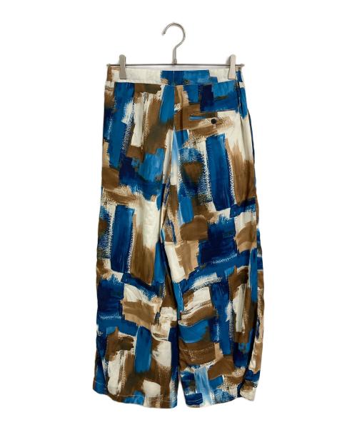 CONVERSE TOKYO（コンバーストウキョウ）CONVERSE TOKYO (コンバーストウキョウ) 総柄サテンパンツ ブルー×ブラウン サイズ:Freeの古着・服飾アイテム