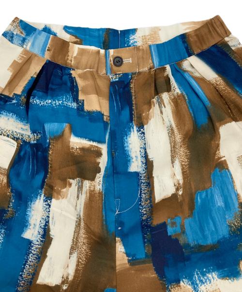 CONVERSE TOKYO（コンバーストウキョウ）CONVERSE TOKYO (コンバーストウキョウ) 総柄サテンパンツ ブルー×ブラウン サイズ:Freeの古着・服飾アイテム