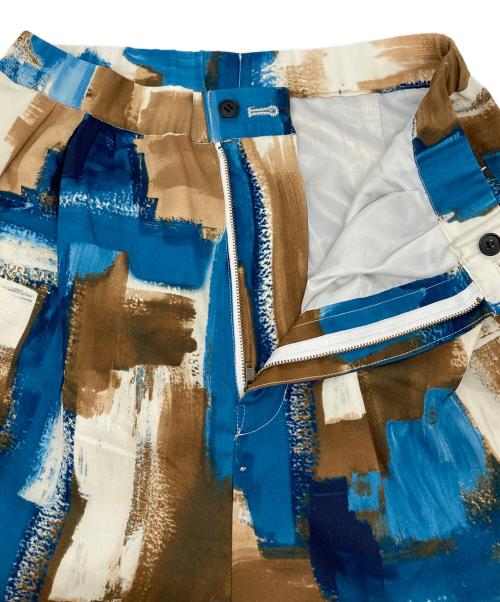 CONVERSE TOKYO（コンバーストウキョウ）CONVERSE TOKYO (コンバーストウキョウ) 総柄サテンパンツ ブルー×ブラウン サイズ:Freeの古着・服飾アイテム