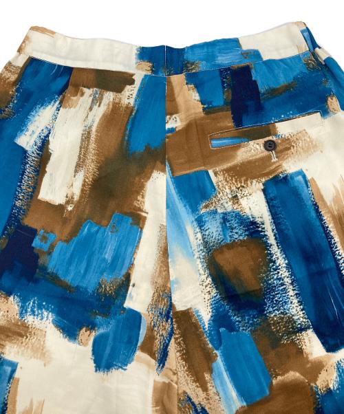 CONVERSE TOKYO（コンバーストウキョウ）CONVERSE TOKYO (コンバーストウキョウ) 総柄サテンパンツ ブルー×ブラウン サイズ:Freeの古着・服飾アイテム