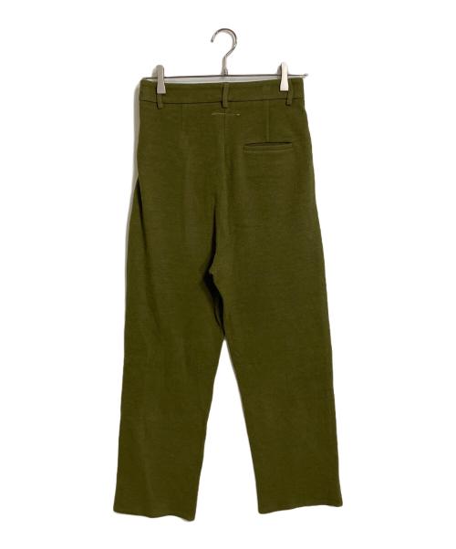 MM6 Maison Margiela（エムエムシックスメゾンマルジェラ）MM6 Maison Margiela (エムエムシックスメゾンマルジェラ) タックパンツ　パイルパンツ　MM6 イタリア製 グリーン サイズ:36の古着・服飾アイテム