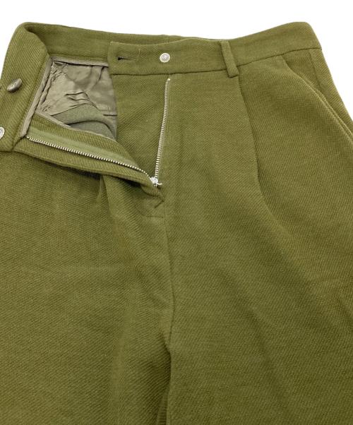 MM6 Maison Margiela（エムエムシックスメゾンマルジェラ）MM6 Maison Margiela (エムエムシックスメゾンマルジェラ) タックパンツ　パイルパンツ　MM6 イタリア製 グリーン サイズ:36の古着・服飾アイテム