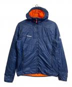MAMMUTマムート）の古着「アイガーヨッホ ライト インサレーション フーデット ジャケット　アウター　中綿ジャケット　スポーツ　アウトドア　ダブルジップ」｜ネイビー
