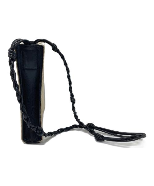 JIL SANDER（ジルサンダー）JIL SANDER (ジルサンダー) ミニロゴ キャンバス ショルダーバッグ TANGLE ミニバッグ ベージュ×ブラック サイズ:実寸参照の古着・服飾アイテム