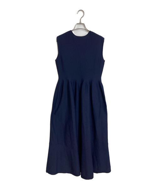 UNITED ARROWS（ユナイテッドアローズ）UNITED ARROWS (ユナイテッドアローズ) Vネック ロング ニットワンピース ネイビー サイズ:36の古着・服飾アイテム