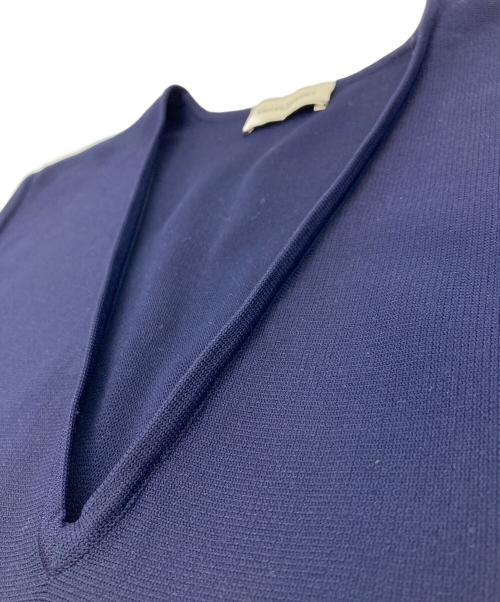 UNITED ARROWS（ユナイテッドアローズ）UNITED ARROWS (ユナイテッドアローズ) Vネック ロング ニットワンピース ネイビー サイズ:36の古着・服飾アイテム