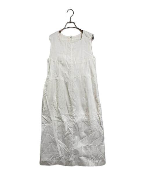 MACPHEE（マカフィー）MACPHEE (マカフィー) コットンナイロンピケ スクエアネックワンピース　ノースリーブワンピース ホワイト サイズ:36の古着・服飾アイテム