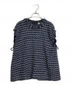 BACCAバッカ）の古着「ツィード スピンドルワイドスリーブプルオーバー」｜グレー×ブラック