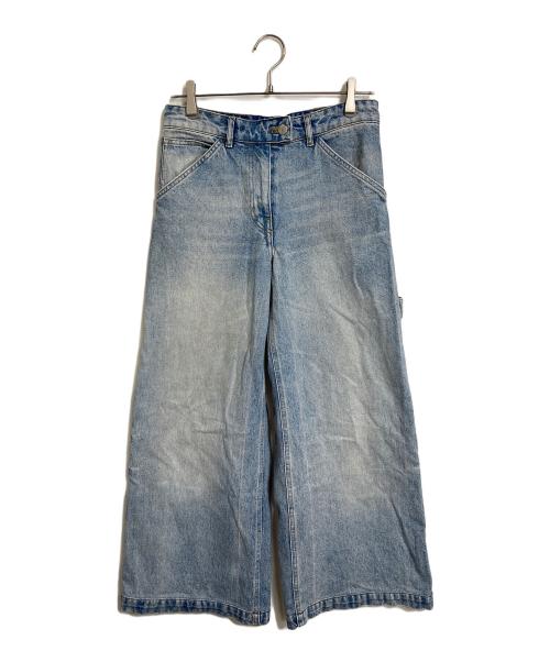 courreges（クレージュ）courreges (クレージュ) ウォッシュドワイドジーンズ　デニムパンツ ブルー サイズ:25の古着・服飾アイテム