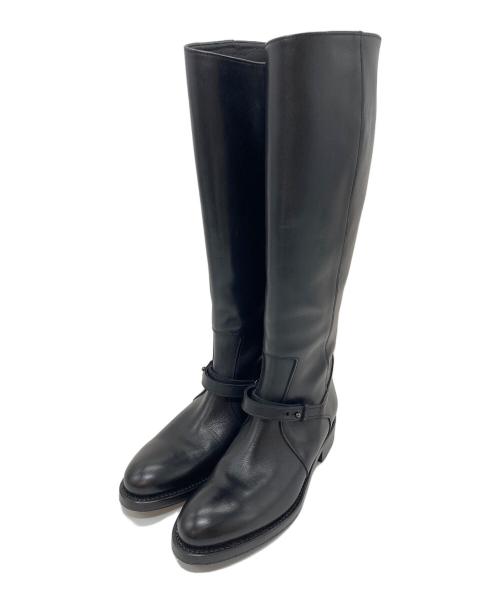 PIERRE HARDY（ピエールアルディ）PIERRE HARDY (ピエールアルディ) ベルトデザインレザーロングブーツ　ロングブーツ　レザーブーツ　イタリア製 ブラック サイズ:36の古着・服飾アイテム