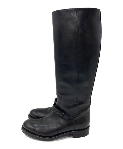 PIERRE HARDY（ピエールアルディ）PIERRE HARDY (ピエールアルディ) ベルトデザインレザーロングブーツ　ロングブーツ　レザーブーツ　イタリア製 ブラック サイズ:36の古着・服飾アイテム