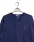 POLO RALPH LAUREN (ポロ・ラルフローレン) 【古着】90’SVネックコットンニット　90年代　アクティ21 ネイビー サイズ:M：6000円