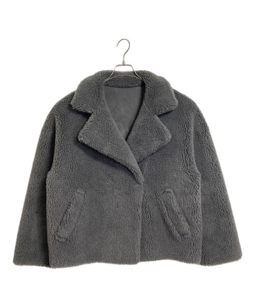 HER.（ハー）HER. (ハー) ボアショートコート　ボアコート　アウター　 グレー サイズ:Fの古着・服飾アイテム