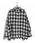 PROVOKE（プロヴォーク）の古着「Oversized check Shirt チェックシャツ　オーバーサイズ　コットンシャツ」｜ホワイト×グレー