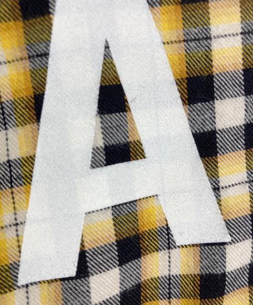 BALENCIAGA（バレンシアガ）BALENCIAGA (バレンシアガ) 18SS バックロゴチェックシャツ　チェックシャツ　ボウタイシャツ　イタリア製　ユニセックス イエロー×ブラック サイズ:34の古着・服飾アイテム