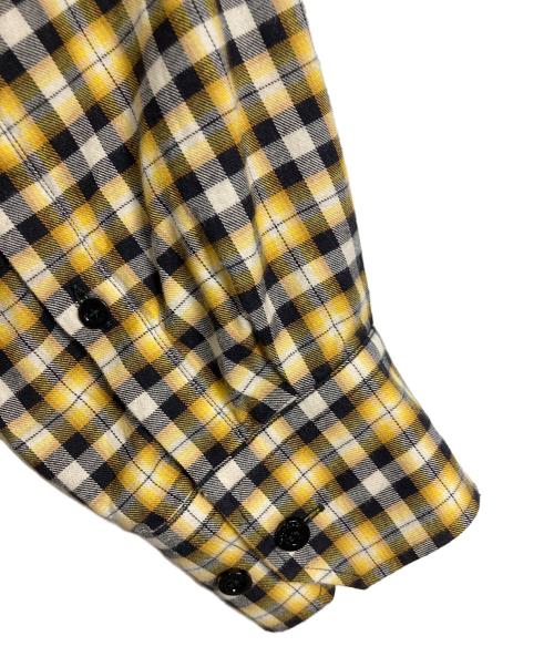 BALENCIAGA（バレンシアガ）BALENCIAGA (バレンシアガ) 18SS バックロゴチェックシャツ　チェックシャツ　ボウタイシャツ　イタリア製　ユニセックス イエロー×ブラック サイズ:34の古着・服飾アイテム