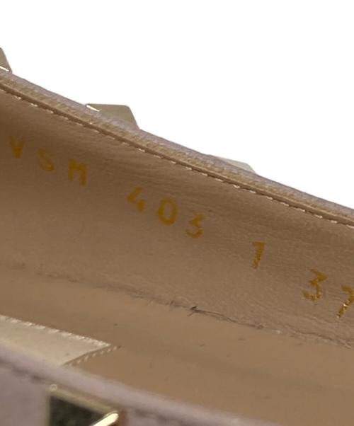 VALENTINO GARAVANI（ヴァレンティノ・ガラヴァーニ）VALENTINO GARAVANI (ヴァレンティノ・ガラヴァーニ) ロックスタッズフラットシューズ ピンク サイズ:37の古着・服飾アイテム