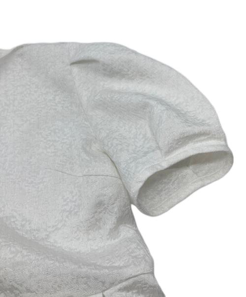 Aveniretoile（アベニールエトワール）Aveniretoile (アベニールエトワール) ジャガードタックペプラムブラウス ホワイト サイズ:Sの古着・服飾アイテム