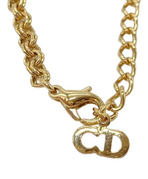 Christian Dior（クリスチャン ディオール）Christian Dior (クリスチャン ディオール) ストーン付きCDネックレス　ヴィンテージラインストーンネックレス ゴールド サイズ:実寸参照の古着・服飾アイテム