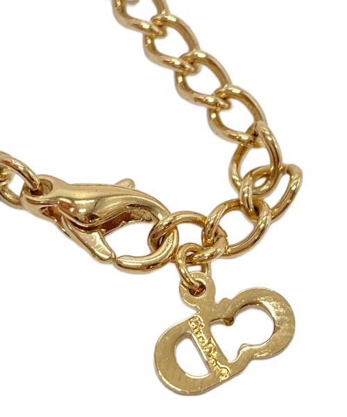 Christian Dior（クリスチャン ディオール）Christian Dior (クリスチャン ディオール) ストーン付きCDネックレス　ヴィンテージラインストーンネックレス ゴールド サイズ:実寸参照の古着・服飾アイテム