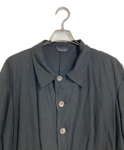 GIORGIO ARMANI（ジョルジョアルマーニ）GIORGIO ARMANI (ジョルジョアルマーニ) リネンシルクヴィンテージコート　シャツジャケット ブラック サイズ:40の古着・服飾アイテム