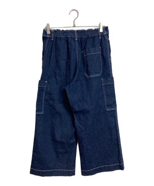 OLLEBOREBLA（アルベロベロ）OLLEBOREBLA (アルベロベロ) ぶたさん刺繍入り ストレッチ デニムワイドパンツ インディゴ サイズ:Mの古着・服飾アイテム