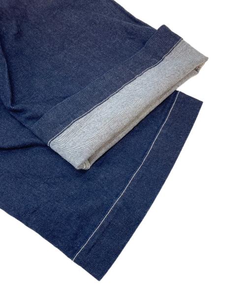 OLLEBOREBLA（アルベロベロ）OLLEBOREBLA (アルベロベロ) ぶたさん刺繍入り ストレッチ デニムワイドパンツ インディゴ サイズ:Mの古着・服飾アイテム