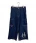 OLLEBOREBLA（アルベロベロ）の古着「ぶたさん刺繍入り ストレッチ デニムワイドパンツ」｜インディゴ