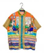 OLLEBOREBLAアルベロベロ）の古着「ぶたさん ルーム プリント ドロストデザインシャツ」｜マルチカラー