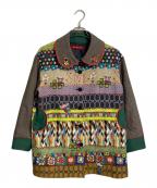 OLLEBOREBLAアルベロベロ）の古着「ビジュー ぶたさんプリント 総柄刺繍コート」｜マルチカラー