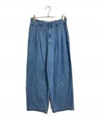 IENAイエナ）の古着「LEDENIM TUCK TROUSERデニム」｜ブルー