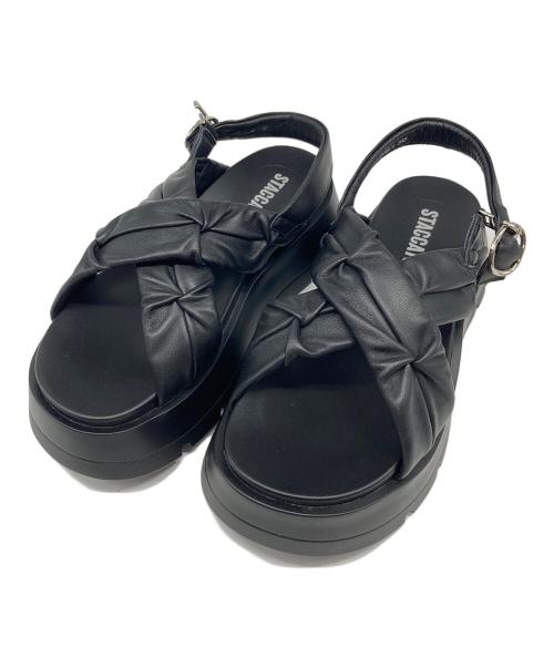 STACCATO（スタッカート）STACCATO (スタッカート) クロスベッセルサンダル ブラック サイズ:23.5の古着・服飾アイテム