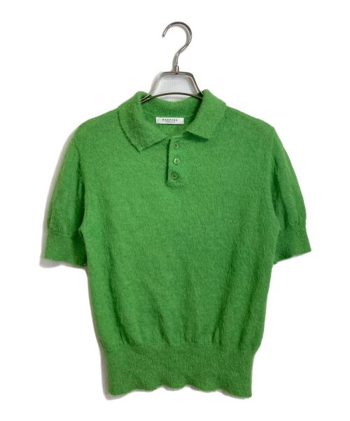 MACPHEE（マカフィー）MACPHEE (マカフィー) アルパカシャギー ポロプルオーバー グリーン サイズ:Sの古着・服飾アイテム
